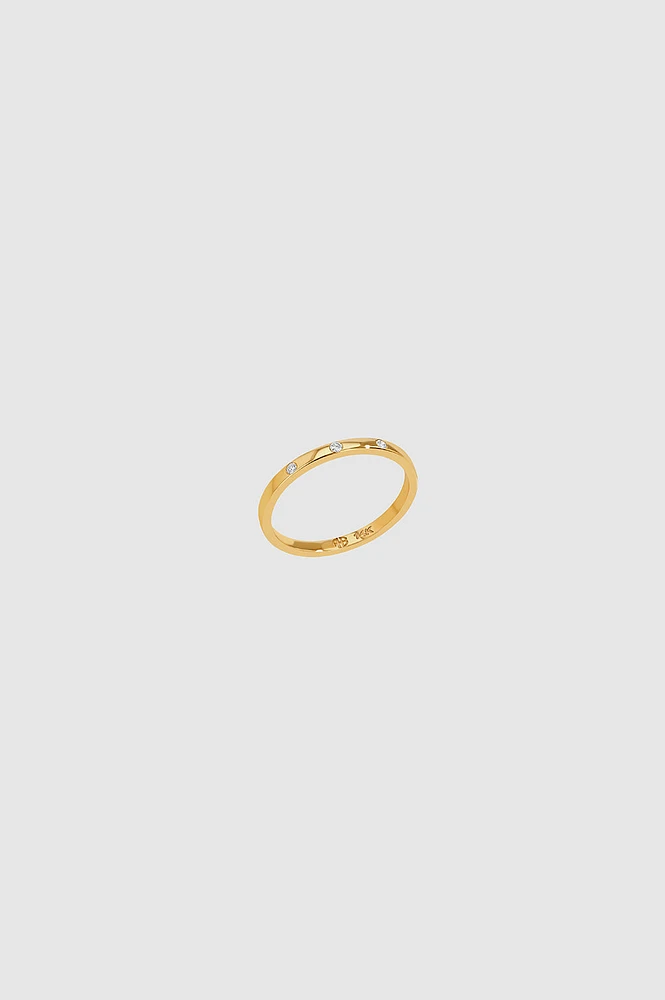 Delicate Diamond Band Pinky Ring