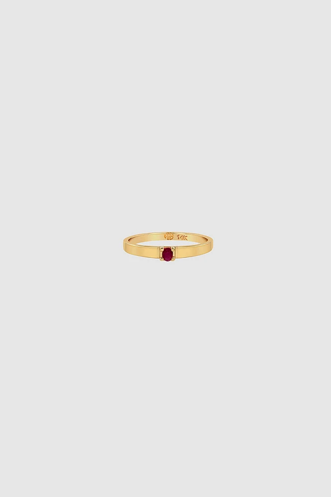 Delicate Ruby Pinky Ring