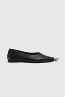 Nina Flats With Metal Toe Cap