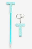 Ensemble porte-clés et stylo lettre T pour enfants