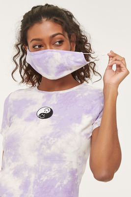 T-shirt tie-dye brodé avec couvre-visage
