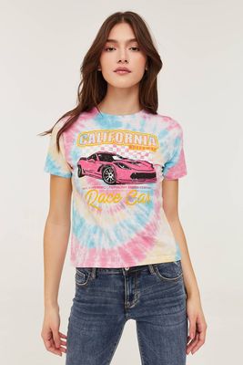 T-shirt voiture de course tie-dye