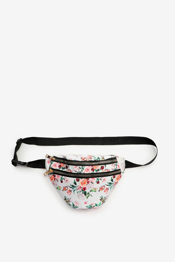 Sac banane double fermeture fleuri