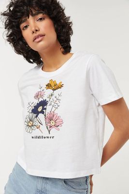 T-shirt carré fleurs sauvages