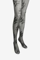 Collants fleuris transparents