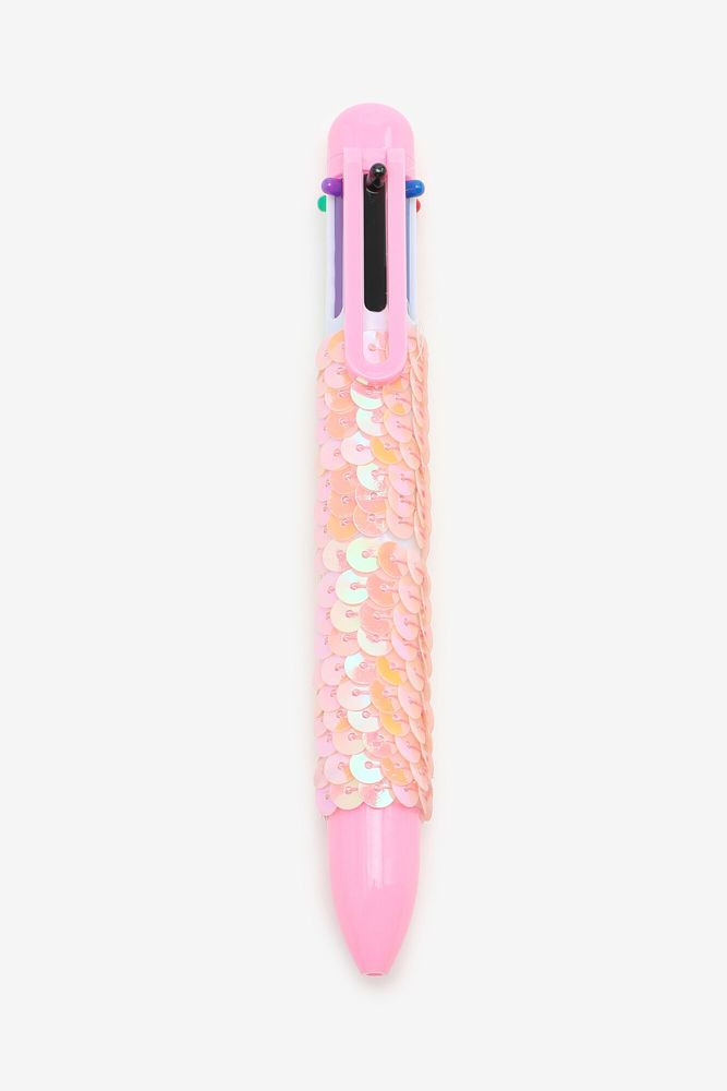Stylo rétractable multicolore à paillettes