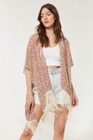 Poncho fleuri ouvert