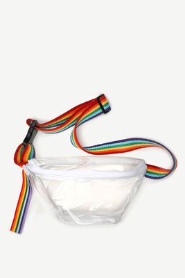 Sac banane transparent avec arc-en-ciel