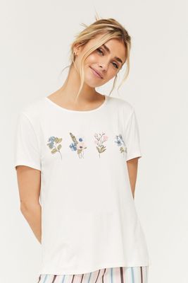 T-shirt de pyjama fleuri