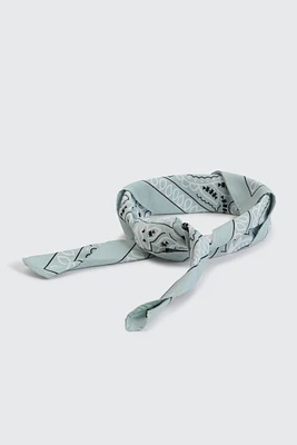 Ardene Light Green Paisley Bandana in Sage | Polyester