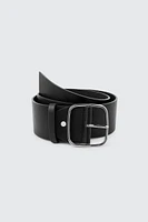 Ardene Square Buckle Belt in Black | Size | Faux Leather