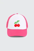 Ardene Kids Cherry Trucker Cap in Pink