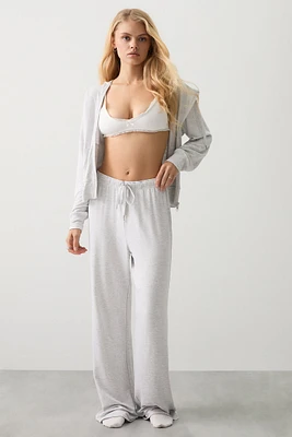 Ardene Lightweight French Terry Flare PJ Pants in Light Grey | Size | Rayon/Spandex