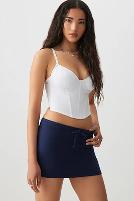 Ardene Drawstring Skort in Dark Blue | Size | Spandex/Cotton