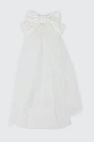 Ardene Bridal Satin Hair Bow with Veil in White