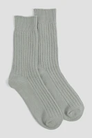 Ardene Folded Cuff Boot Socks in Sage | Polyester/Spandex