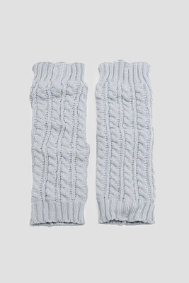 Ardene Cable Knit Leg Warmers in Light Blue | 100% Acrylic