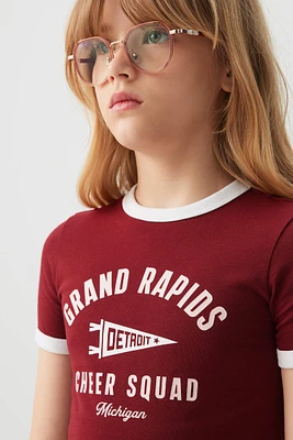Ardene Kids Graphic Ringer T-Shirt in | Size | Cotton/Elastane