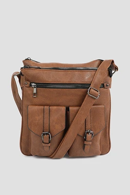 Ardene Multi Pocket Crossbody Bag in | Faux Leather/Polyester