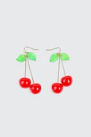 Ardene Cherry Drop Earrings in Gold | Size 28 | Stainless Steel