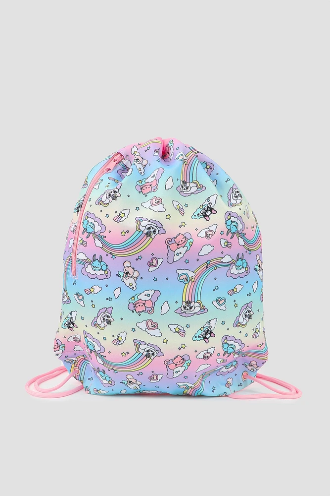 Ardene Kids Printed Drawstring Bag