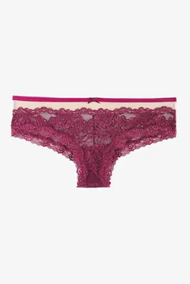 Ardene Lace & Mesh Cheeky Panty in | Size | Nylon/Elastane