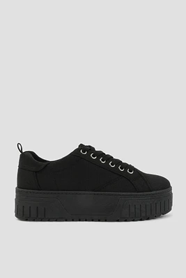Ardene Platform Low Top Sneakers in Black | Size | Eco-Conscious