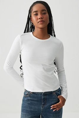 Ardene Basic Short Long Sleeve T-Shirt in | Size | Cotton/Elastane | Eco-Conscious