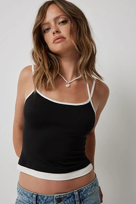 Ardene Layered Crop Tank Top in | Size | Polyester/Spandex