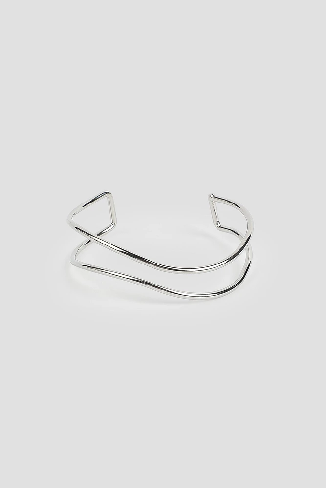 Ardene Two-Row Cuff Bracelet in Silver