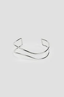 Ardene Two-Row Cuff Bracelet in Silver