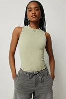 Ardene Basic High Neck Seamless Short Tank in Light | Size | Nylon/Elastane