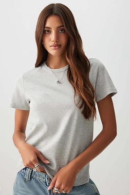 Ardene Short Relax T-Shirt in Grey | Size | 100% Cotton