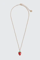 Ardene Strawberry Chain Necklace in Gold