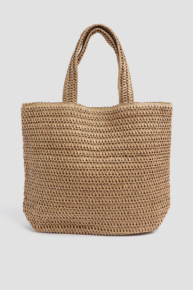 Ardene Straw Tote Bag in Beige