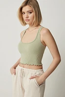 Ardene Basic Ultra Crop Seamless Racerback Tank in Light Green | Size | Nylon/Elastane | Eco-Conscious