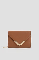 Ardene Small Envelope Wallet in Cognac | Faux Leather/Polyester