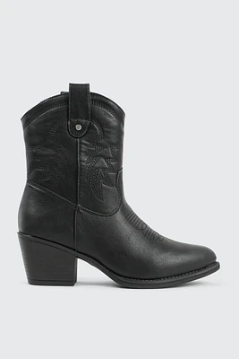 Ardene Cowboy Inspired Boots with Distressed Detail in | Size | Eco-Conscious