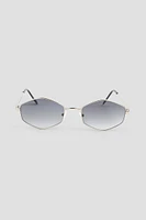 Ardene Hexagonal Sunglasses in Silver