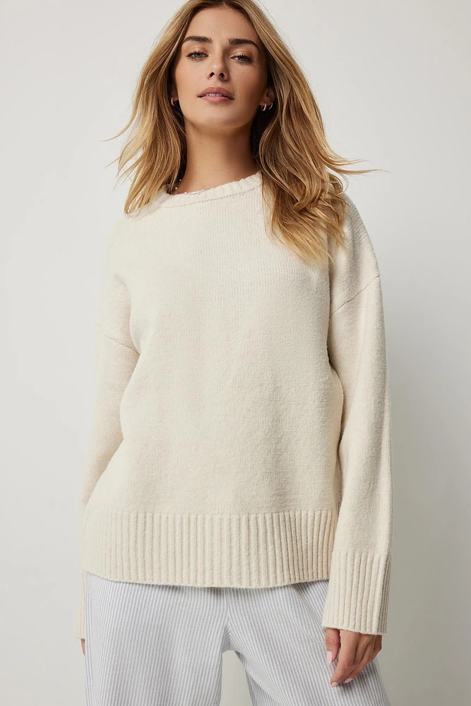 Ardene Long Oversized Sweater in Beige | Size