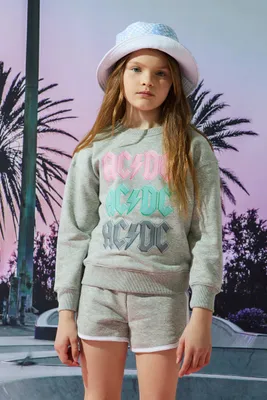 Ardene AC/DC Sweatshirt in Grey | Size XS | Polyester/Cotton