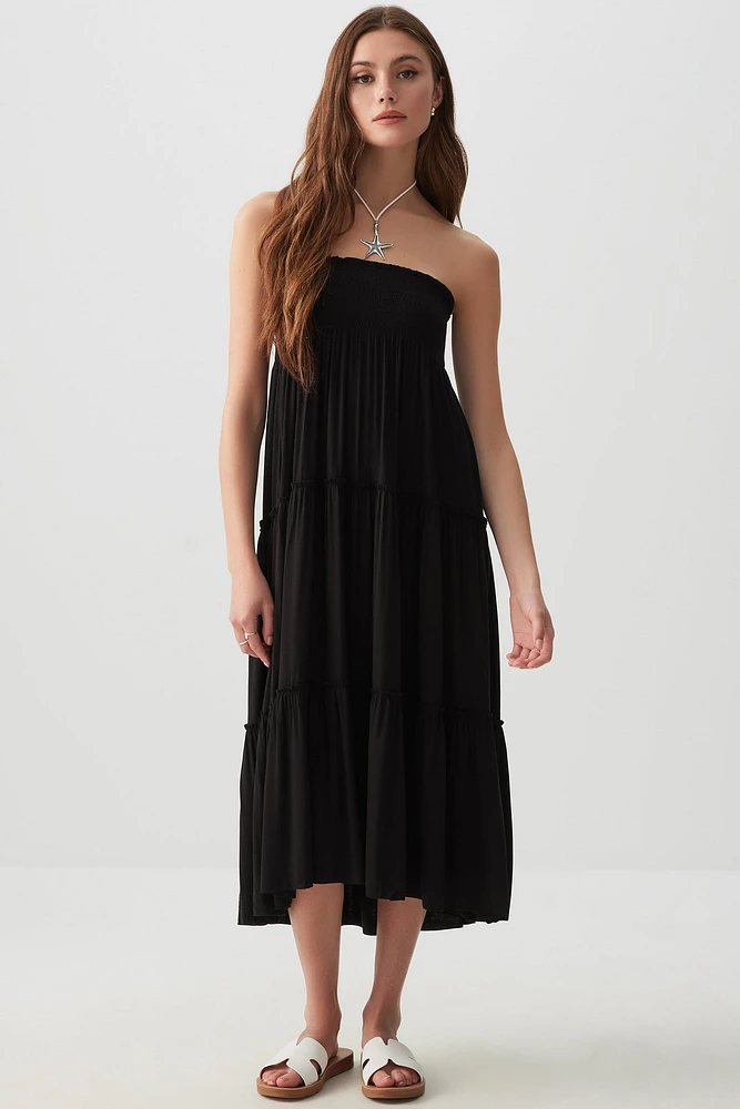 Ardene Two-Way Maxi Tiered Skirt in | Size | Spandex/Viscose