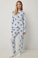 Ardene Stitch PJ Set in Light Blue | Size | Polyester/Spandex