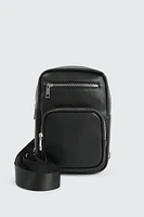 Ardene Faux Leather Sling Bag in Black | Faux Leather/Polyester | Eco-Conscious