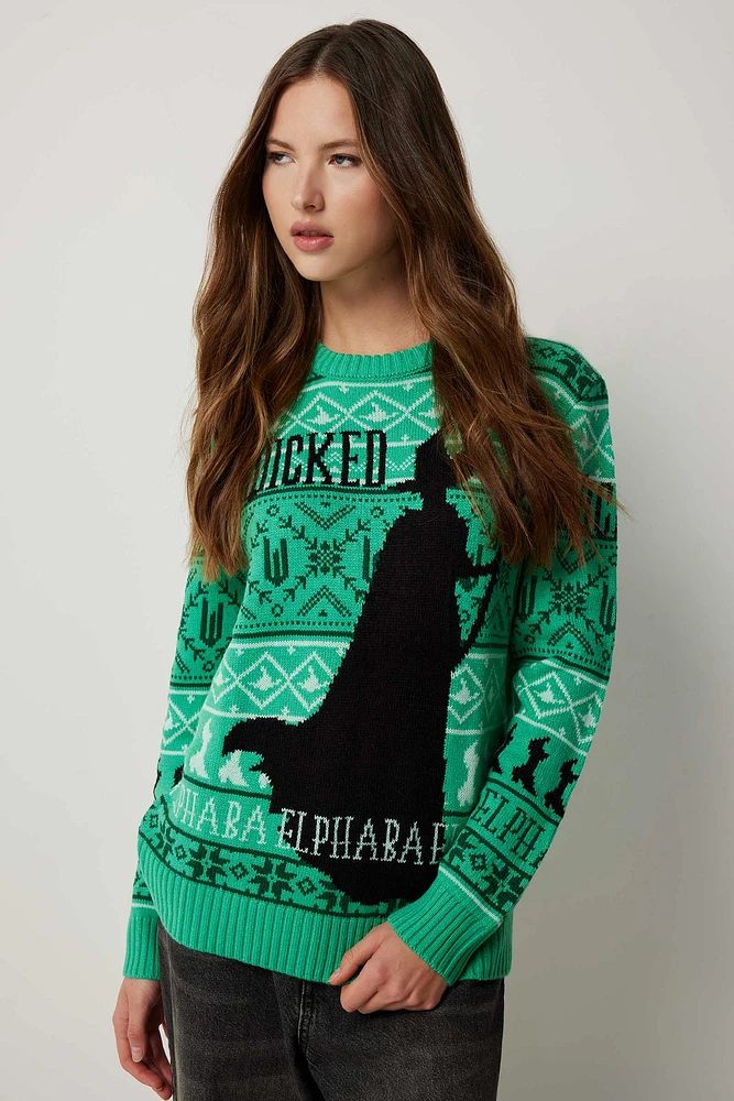 Ardene Elphaba Ugly Christmas Sweater in Green | Size | 100% Acrylic