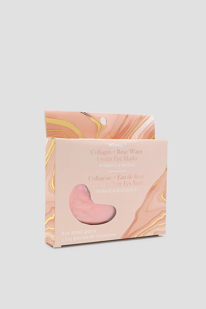 Ardene Rose Water Under Eye Masks in Medium Pink