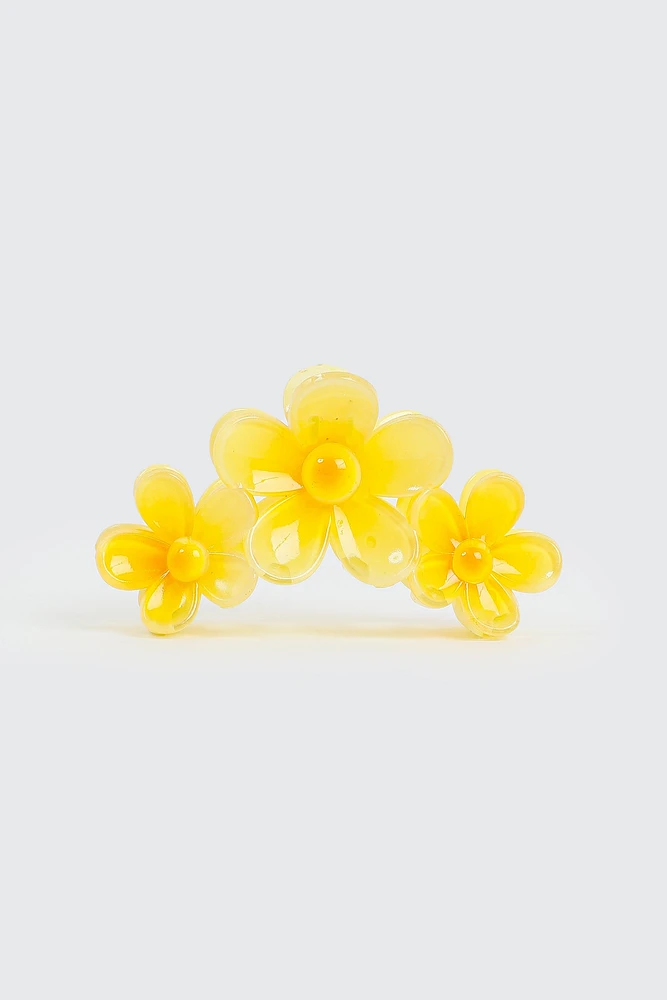 Ardene Daisy Hair Claw in Yellow