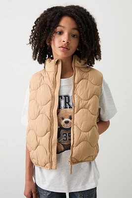 Ardene Kids Puffer Vest in Beige | Size | Polyester