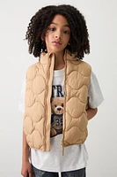 Ardene Kids Puffer Vest in Beige | Size | Polyester