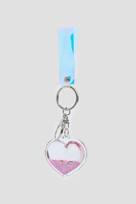 Ardene Kids Heart Shaker Keychain in Light Pink